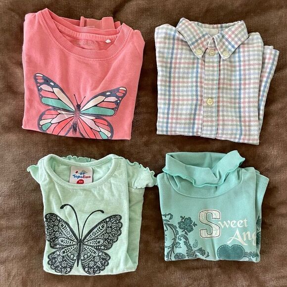Bundle of 4 Girl’s Long-Sleeved Tops Size 4T - Picture 1 of 10